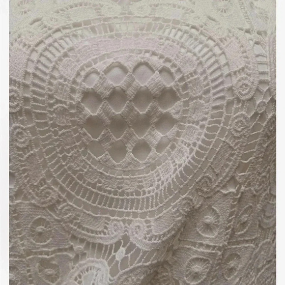 Katherine Barclay White Crochet Lace  Sleeveless Midi Dress Size 12 - Picture 10 of 12